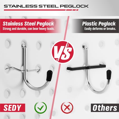 SEDY 300-Piece Pegboard Hook Set, Pegboard Organizer Accessories for Hanging, Durable Metal Hooks for Tool Organization, Garage, Workshop, and Craft Storage - Image 3