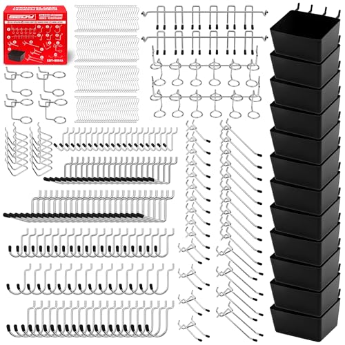 SEDY 300-Piece Pegboard Hook Set, Pegboard Organizer Accessories for Hanging, Durable Metal Hooks for Tool Organization, Garage, Workshop, and Craft Storage - Image 1