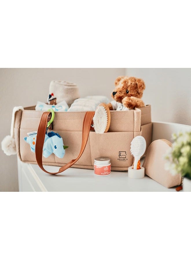 Keller's Corner Baby Diaper Caddy (Beige) Extra Large - Image 1