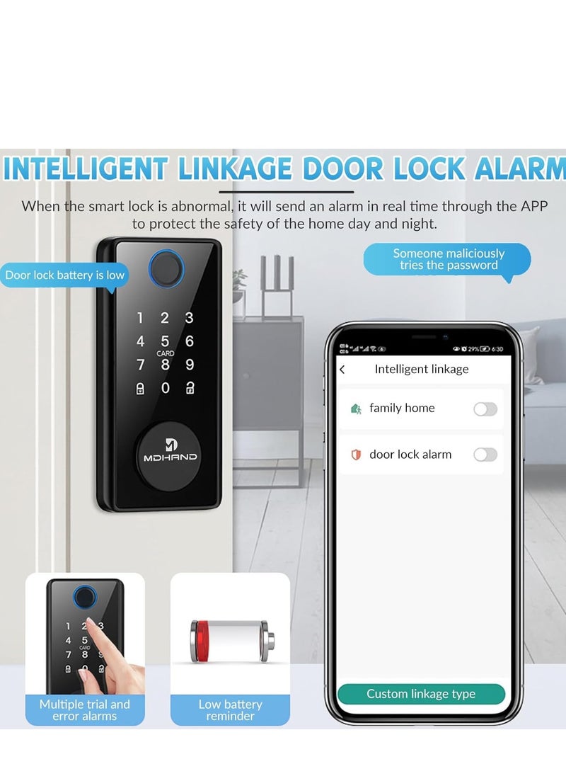 SYOSI - Smart Lock, Fingerprint Keyless Entry Door Lock, Built-in Wi-Fi, App Remote Control, Touchscreen Keypad Deadbolt, Auto Lock, Easy Installation - Image 1