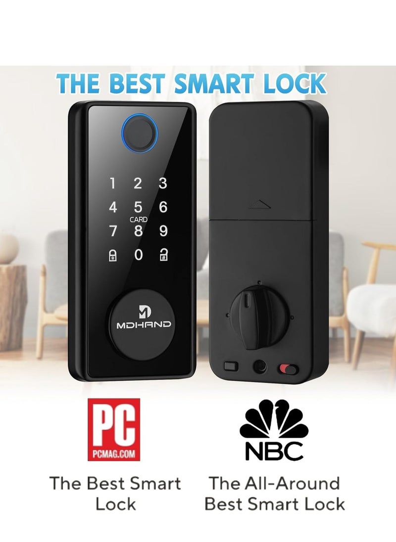 SYOSI - Smart Lock, Fingerprint Keyless Entry Door Lock, Built-in Wi-Fi, App Remote Control, Touchscreen Keypad Deadbolt, Auto Lock, Easy Installation - Image 1