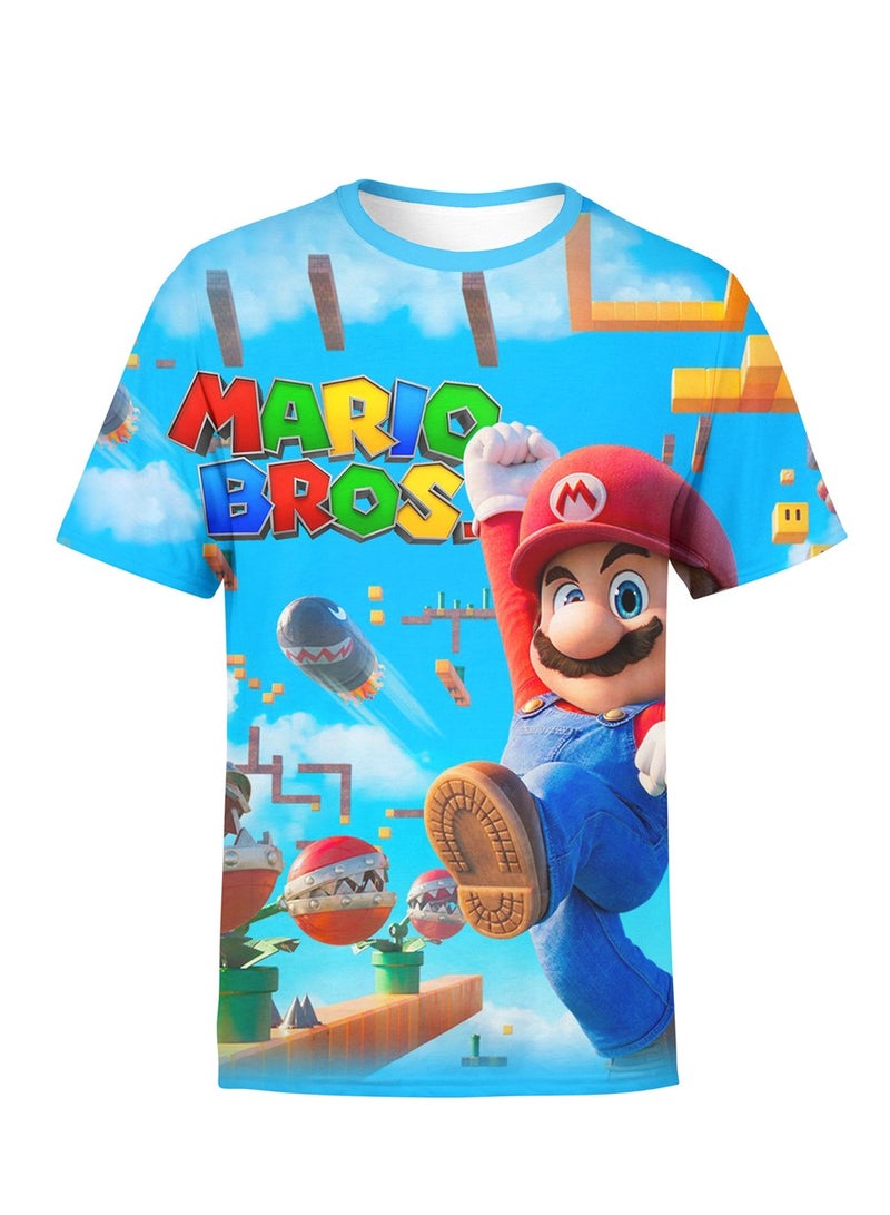 Cartoon Super Mario Brothers trendy T-shirt 3D digital printing personalized breathable T-shirt  - Image 1