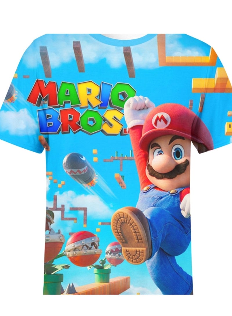 Cartoon Super Mario Brothers trendy T-shirt 3D digital printing personalized breathable T-shirt  - Image 2