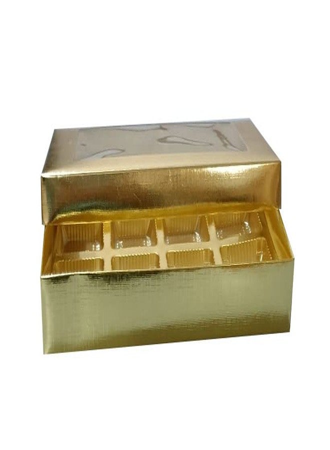 Nips Packaging Cavity boxes, Empty Chocolate Boxes, Golden Coloured cavity box (8 Cavity set, Pack of 10)