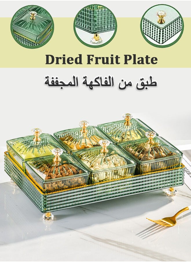 Generic Dried Fruit Plate,Food Small Box Snack Storage Box,Serving Tray Multifunctional Party Snack Tray,Cosmetic Storage Boxes With Lid Clear,Desktop Organizer,For Fruits Nuts Candies Crackers Veggies  - Image 1