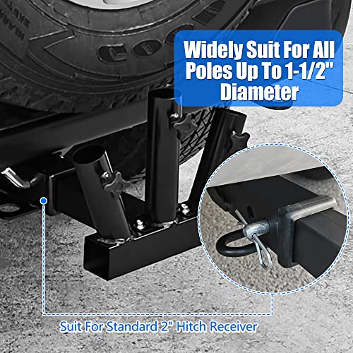 KAIRAY Hitch Mount 3 Flag Pole Holder Three-Headed flagpole Universal for Standard 2 inch Receiver fit for Truck SUV RV Pickup - Image 5