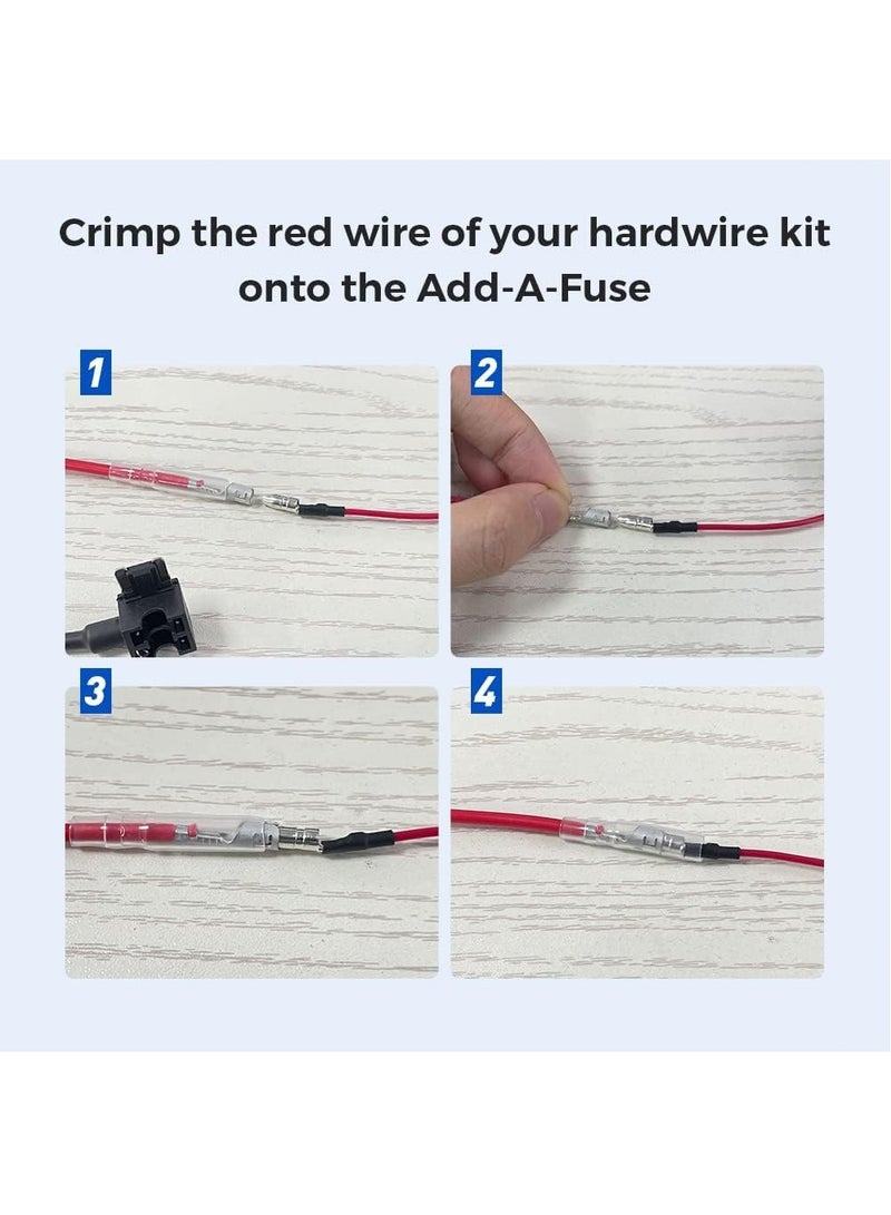 أزدوم طقم توصيلات JYX04 ثلاثي الأسلاك بمنفذ Micro USB لكاميرات السيارات M300/M300S، وشاشة مراقبة وقوف السيارات على مدار 24 ساعة، بطول 12 قدمًا مع طقم فيوزات، يحول 12 فولت - 24 فولت إلى خرج 5 فولت/2.5 أمبير كحد أقصى - Image 3