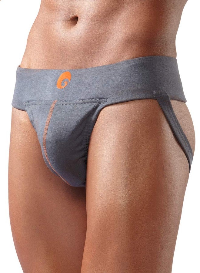 omtex Athletic Neo Cotton Stretchable Supporter Jockstraps with Cup Pocket, Ideal for Workout and Sports Quick Dry Moisture Wicking Underwear Grey - 2X-Large (Pack of 2) - Image 2