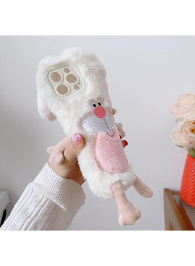 إيروريكس جراب لهاتف iPhone 15 بتصميم أرنب نابش لطيف من مادة TPU المخمليّة - Image 5