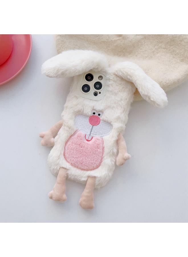 إيروريكس جراب لهاتف iPhone 15 بتصميم أرنب نابش لطيف من مادة TPU المخمليّة - Image 3