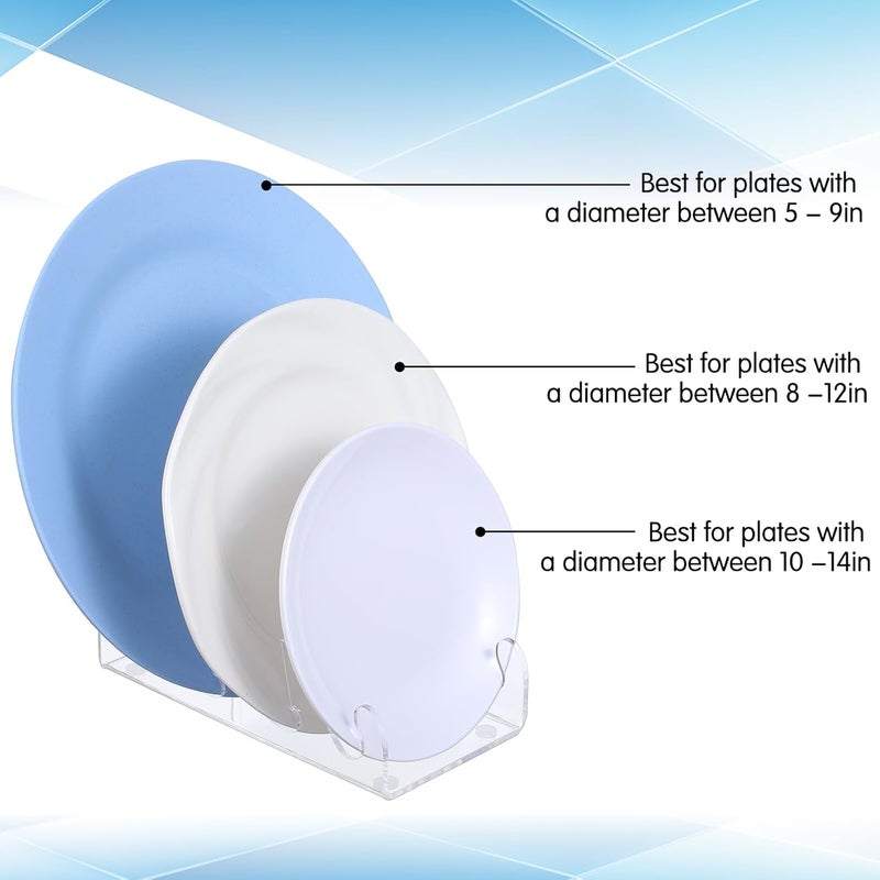 AojSup 4 Pcs 3 Tier Plate Dinnerware Display Stand Acrylic Clear Plate Stand China Platters Holder Setting Racks for Display Pictures or Plate, Kitchenware, Home Office Supplies Festival Party Decoration - Image 3