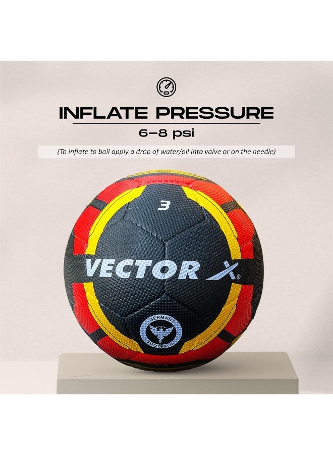 Vector X Germany Football – Rubber Moulded, Machine Stitched, 32 Panel, Multicolor, Size 3, Indoor & Outdoor Soccer Ball - Image 5