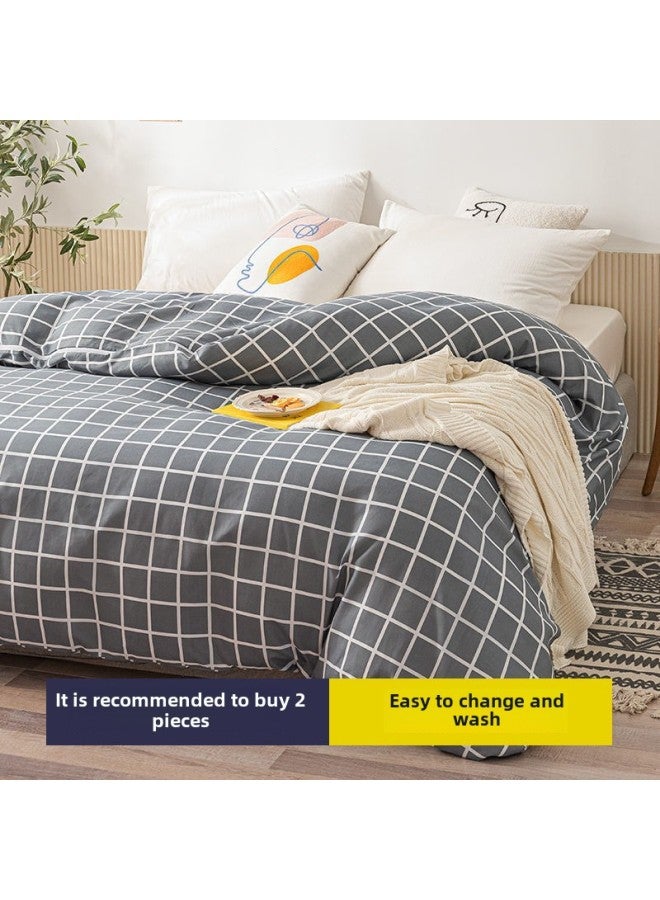 غطاء لحاف من الشاش، غطاء لحاف مبلل من القطن، غطاء من الصوف القطني، غطاء مرتبة، وسادة لحاف، بطانة لحاف، غطاء لحاف للحماية - اللون: مربع بسيط [نموذج مشفر مطور] - المواصفات: 120*150 سم [سحاب رأس فولاذي مزدوج] - Image 1