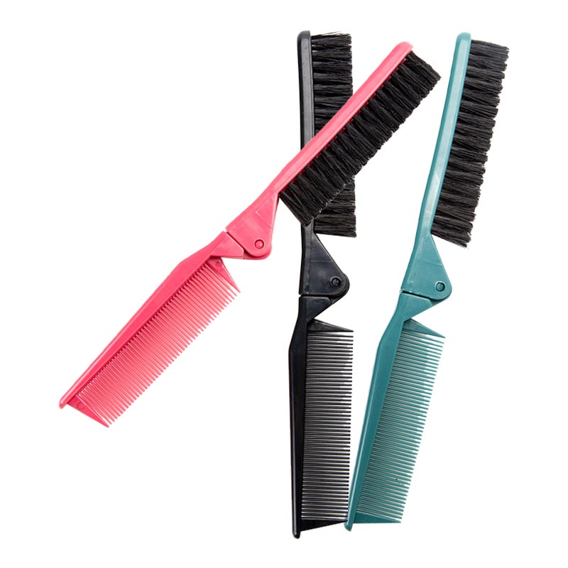 3pcs Foldable Travel Hair Comb: Compact Hairstyling Comb Double Sided For Men And Women - Pocket Folding Hair Brush For Office Gym Outdoor - Image 1