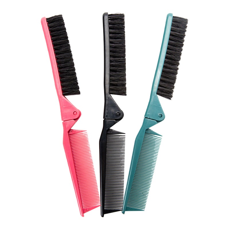 3pcs Foldable Travel Hair Comb: Compact Hairstyling Comb Double Sided For Men And Women - Pocket Folding Hair Brush For Office Gym Outdoor - Image 3