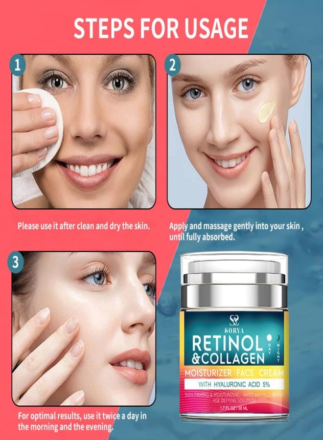 SORYA Retinol & Collagen Face Cream - Anti-Aging Moisturizer for Wrinkles & Fine Lines | Hyaluronic Acid & Peptides | Hydrates & Restores Skin Elasticity - Image 4