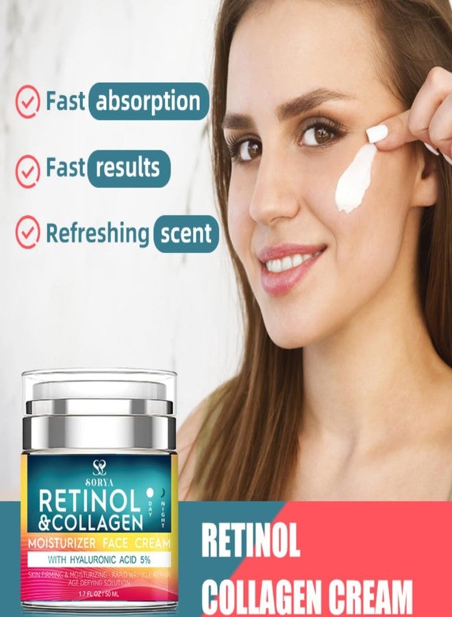 SORYA Retinol & Collagen Face Cream - Anti-Aging Moisturizer for Wrinkles & Fine Lines | Hyaluronic Acid & Peptides | Hydrates & Restores Skin Elasticity - Image 5