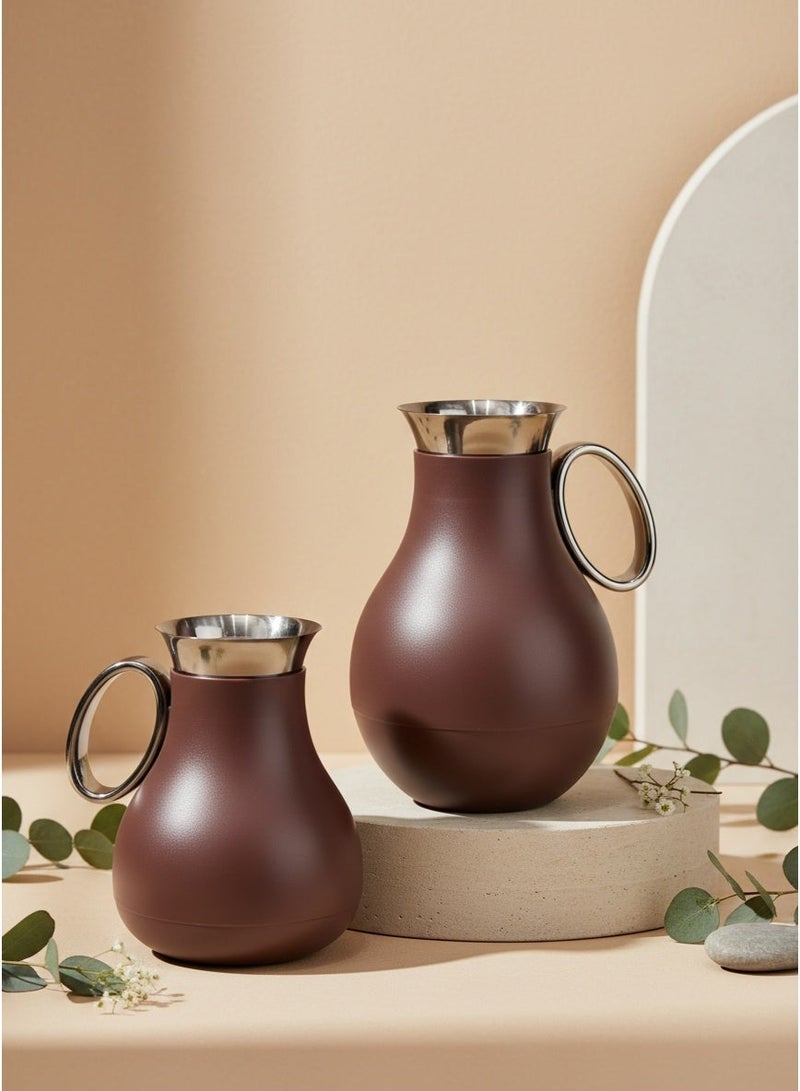 Raz طقم ترمس قهوة وشاي عربي – ترمس فاخر ناعم الملمس بحافة من الفولاذ المقاوم للصدأ للقهوة والشاي - Image 2