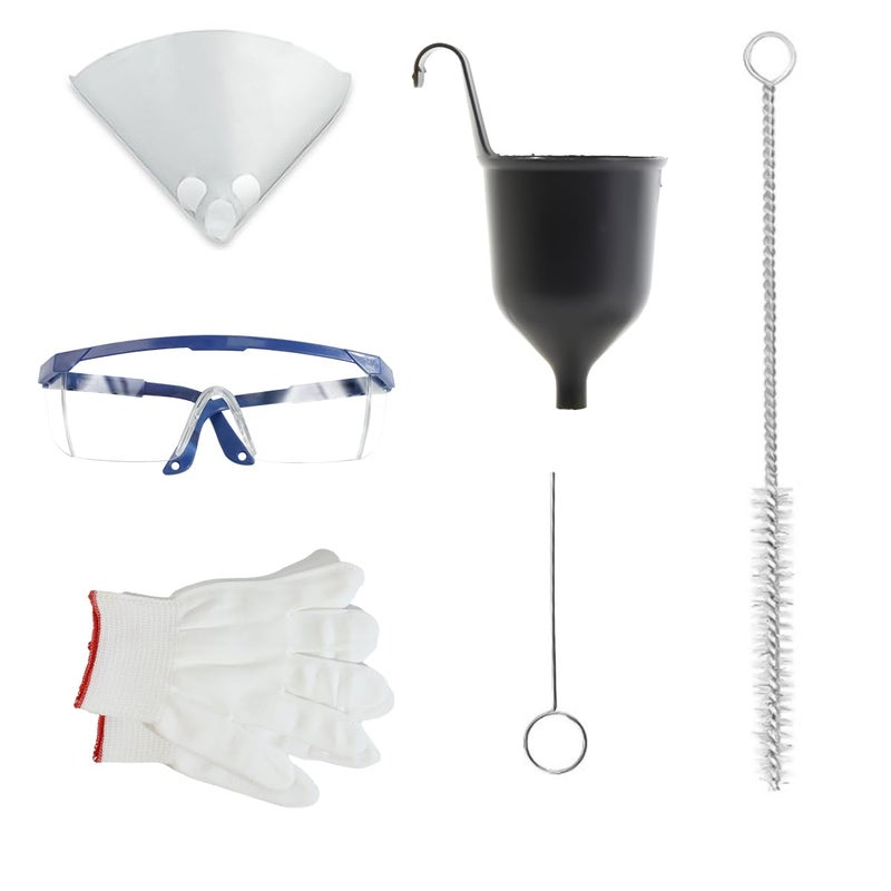 Serplex Electric Spray Gun Cleaning Tools Kit with Protective Goggles Gloves Paint Filter Paper Nozzle Cleaning Needle Funnel Airbrush Spray Cleaning Repair Tool for Painting Electrical Jobs
