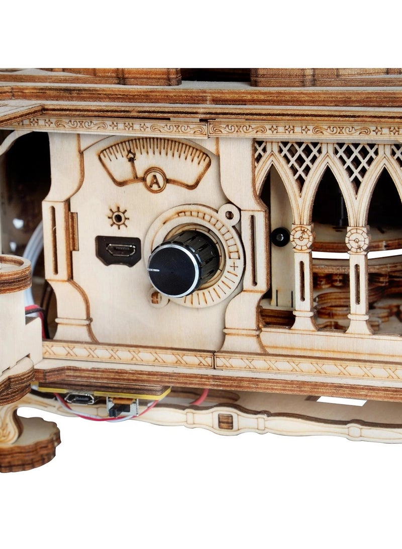 ROKR 3D Wooden Puzzle Model Antique Decoration -Classic Gramophone (Electric Version) - Image 3