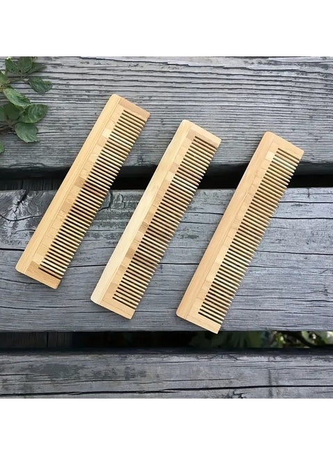 Detangling Bamboo Comb for Men and Women - Wide Tooth Hair Scalp Massage Brush for Healthy Hair and Scalp