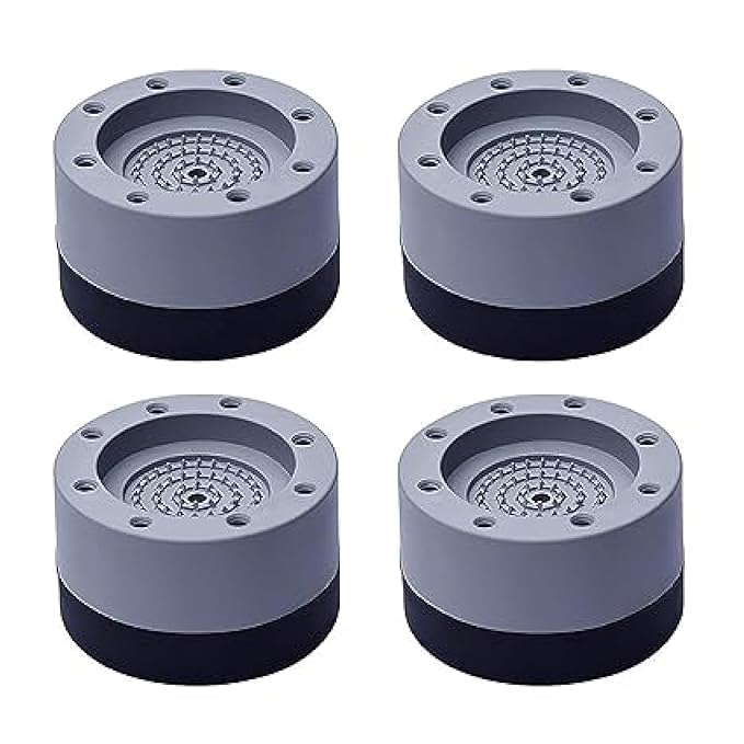 Copelle 4 Pices MultiPurpose Anti Vibration Pads for Washing Machine Pan Noise Dampening Washing Machine Feet with Tank Tread Grip for Washer and Dryer Protects Laundry Room Floor Trays  - Image 1