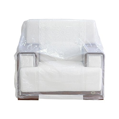 TopSoon 2-Pack Plastic Chair Cover for Storage Waterproof Dust-Proof Armchair Cover Sofa Bag Patio Furniture Cover - Image 1