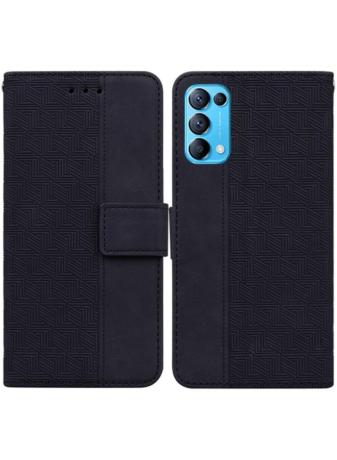 S-TOP Case For OPPO Reno5 Pro 5G Geometric Embossed Leather Phone Case - Image 1