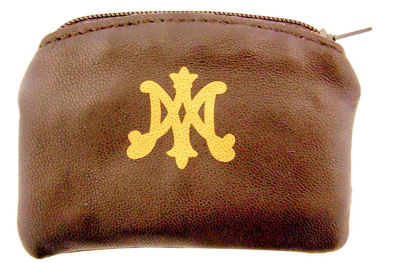 WJ Hirten Ava Maria and Chi Rho Cross Sheepskin Leather Rosary Case with Velvet Lining, Brown, 3 1/4 Inch - Image 2