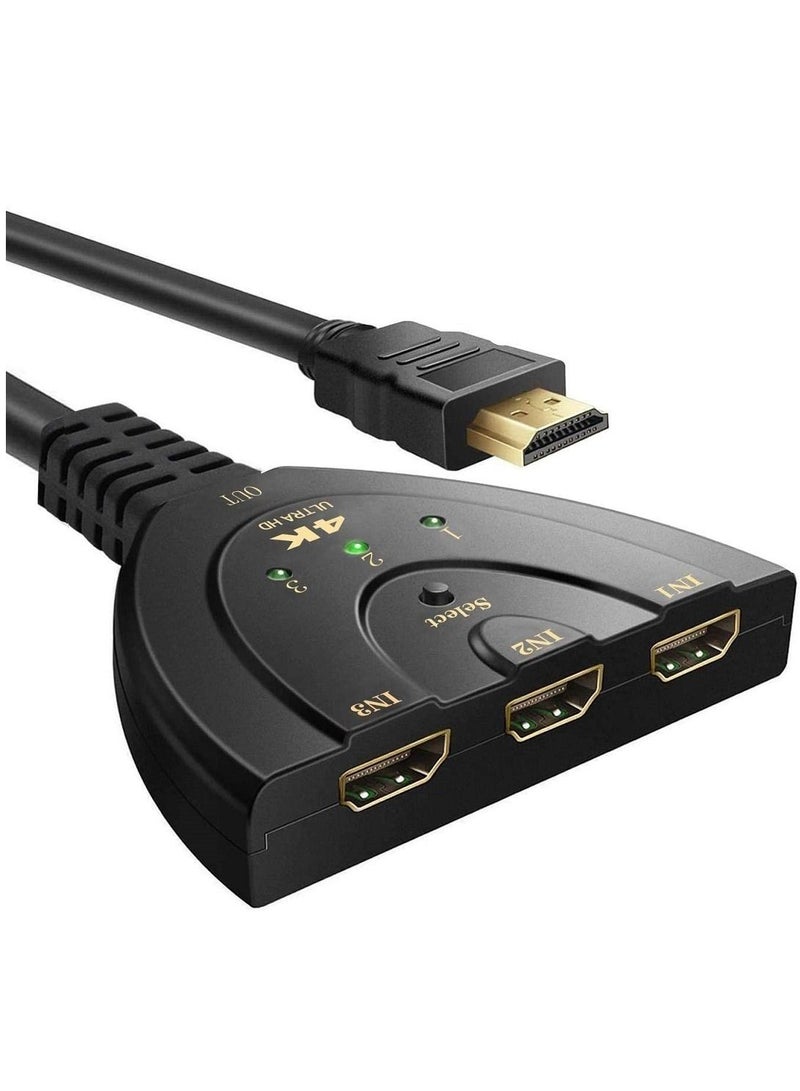 أمم 4Kx2K 3D Mini 3 Port HDMI Switch 1.4B 4K Switcher HDMI Splitter 1080P 3 in 1 Out Port Hub for DVD HDTV Xbox PS3 PS4 - Image 1