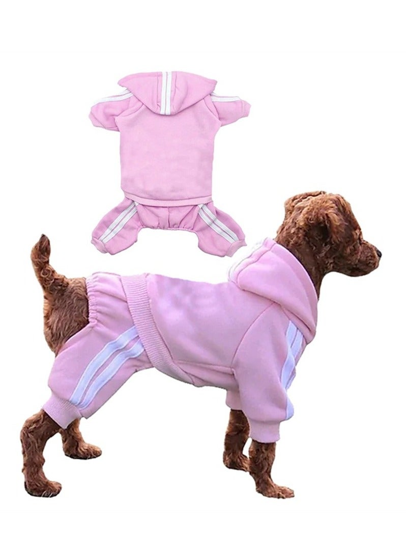 Loquat Squality Outdoor Sports Hooded Pet Clothing Autumn And Winter Clothing Pink - Image 2