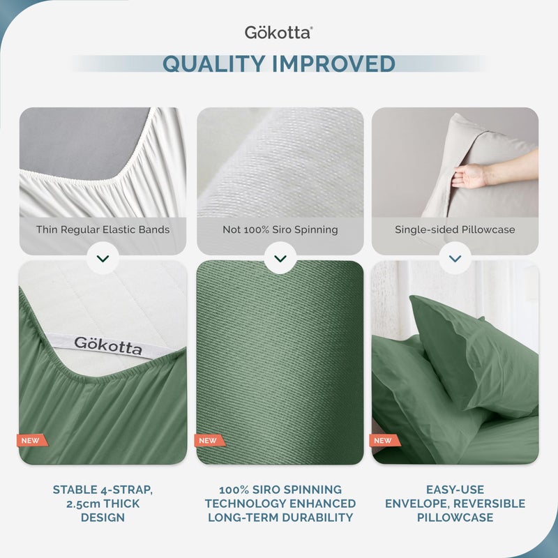 Gokotta King Size Size Sheets 6 قطع مجموعة Rayon 100 ٪ مشتقة من تبريد الخيزران للنوم الساخن ، ملاءات ناعمة قابلة للتنفس الجيب العميق 16 "" - Image 4