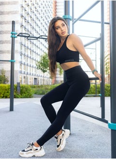 Bernessi Turkiye Nylon Yoga Leggings for Women High Waisted Ladies Sports Workout Running Fitness Gym Pants with Tummy Control Textured Black Coal  - Image 5