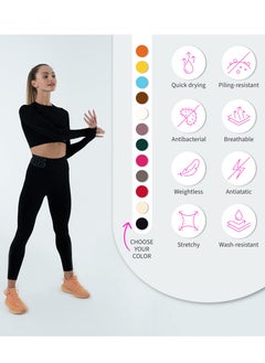 Bernessi Turkiye Nylon Yoga Leggings for Women High Waisted Ladies Sports Workout Running Fitness Gym Pants with Tummy Control Textured Black Coal  - Image 3