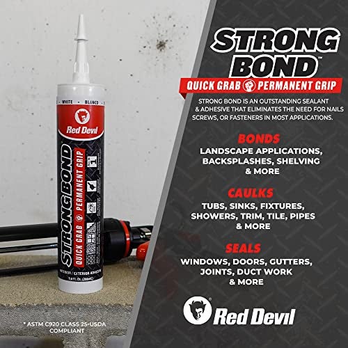 Red Devil لاصق وهجاء بوليمر هجين قوي من ريد ديفل 0956، 9 أونصات، أبيض، عبوة واحدة - Image 4