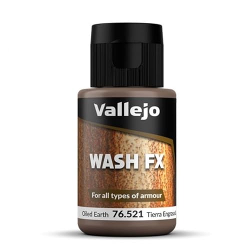 Vallejo فاليخو - غسول FX | الأرض الزيتية 35 مل. (1.18 أونصة سائلة) | مصمم لجميع أنواع الدروع | الواقعية البصرية لمشاريعك | استخدام بالفرشاة أو الرش الهوائي - Image 1