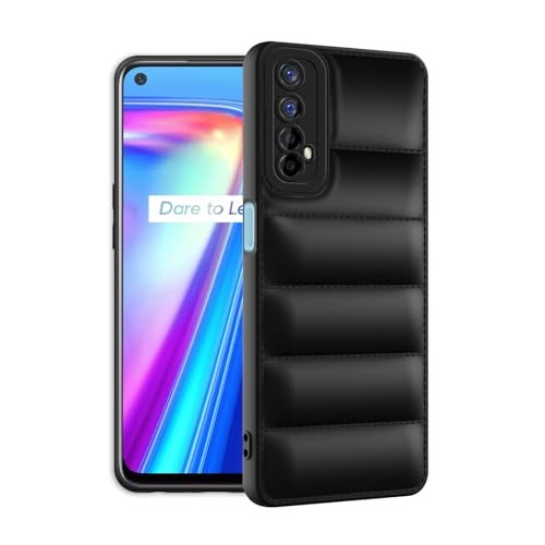Plus Puffer Case Camera Protection Soft Back Cover for Realme 7 | Narzo 30 4G | Narzo 20 Pro - Black - Image 2