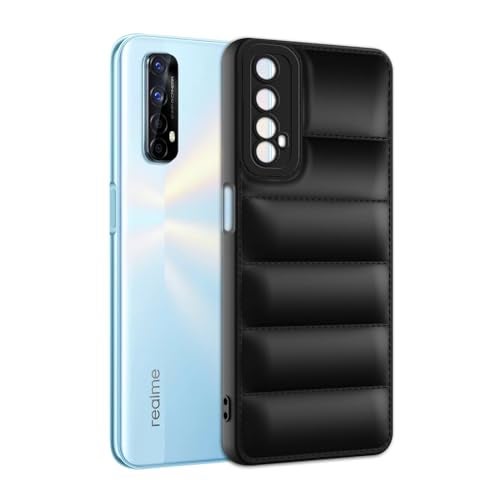 Plus Puffer Case Camera Protection Soft Back Cover for Realme 7 | Narzo 30 4G | Narzo 20 Pro - Black - Image 3