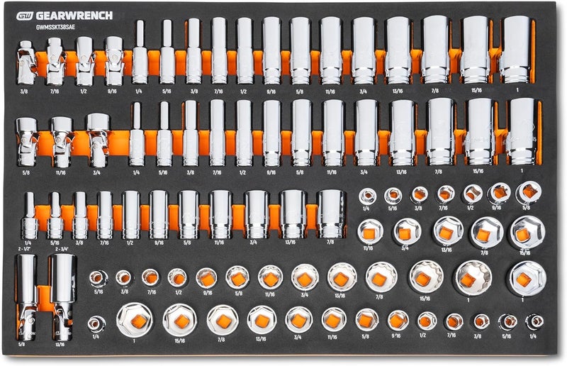 GEARWRENCH 85 Piece 38 Drive Master SAE Socket Set in Foam Storage Tray  GWMSSKT38SAE - Image 1