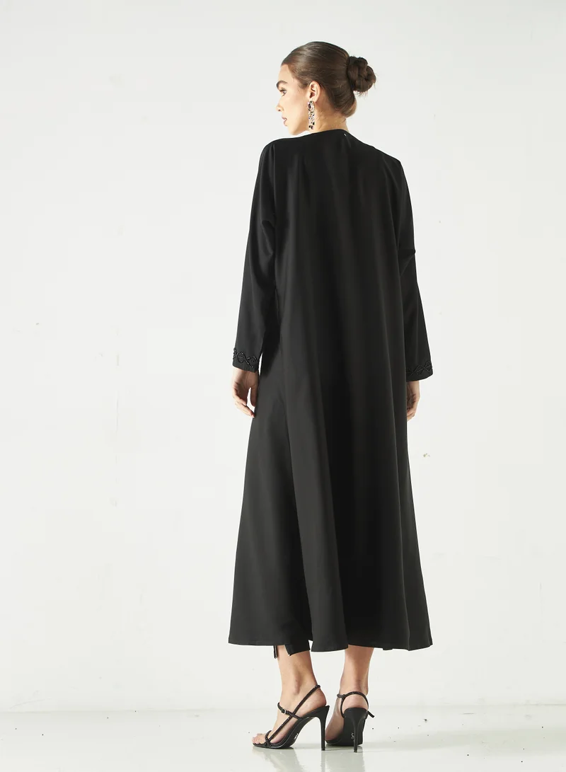 Hadiyath Al Madinah Monochrome Embellished Abaya