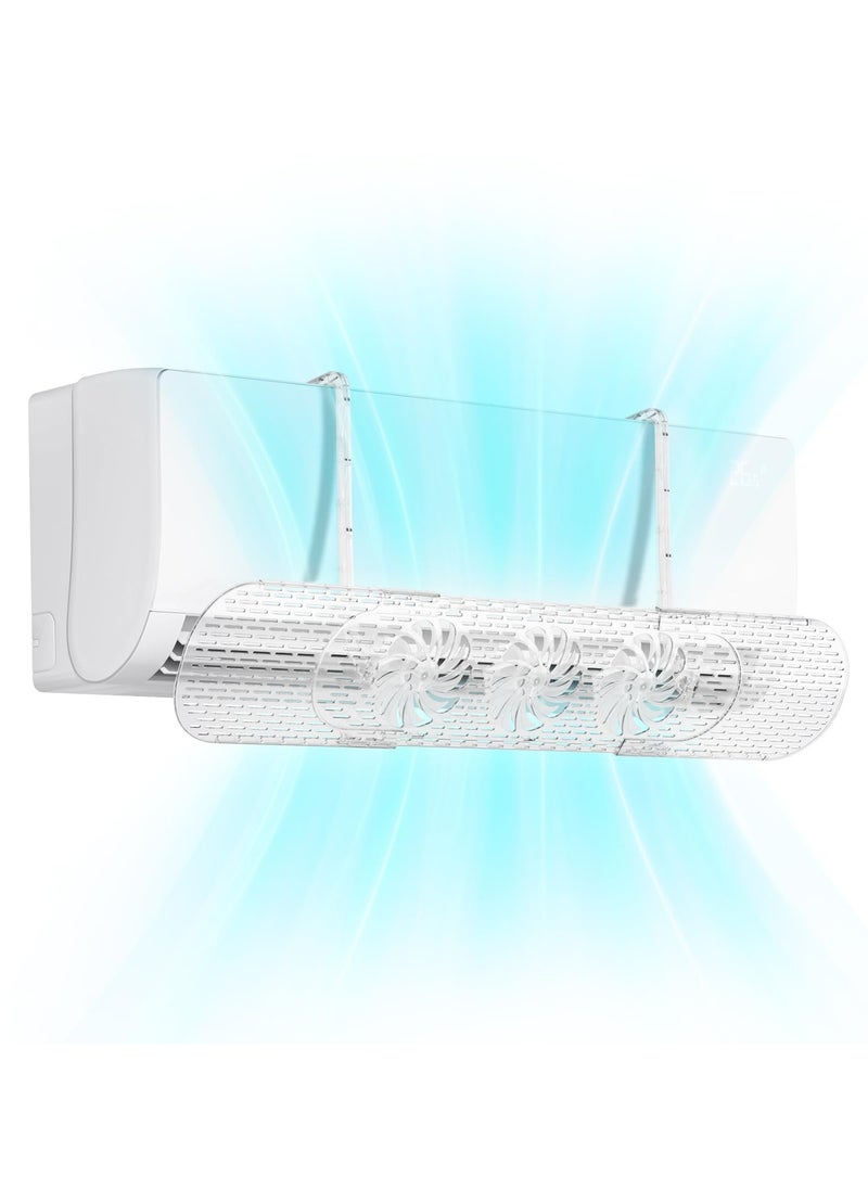 SYOSI - Adjustable Air Conditioner Deflector, Retractable AC Vent Deflector with Mini Fans, Anti Direct Blowing Wind Shield for Split Air Conditioners, Enhanced Indoor Air Circulation - Image 1