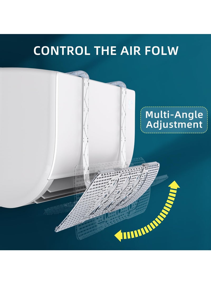 SYOSI - Adjustable Air Conditioner Deflector, Retractable AC Vent Deflector with Mini Fans, Anti Direct Blowing Wind Shield for Split Air Conditioners, Enhanced Indoor Air Circulation - Image 1
