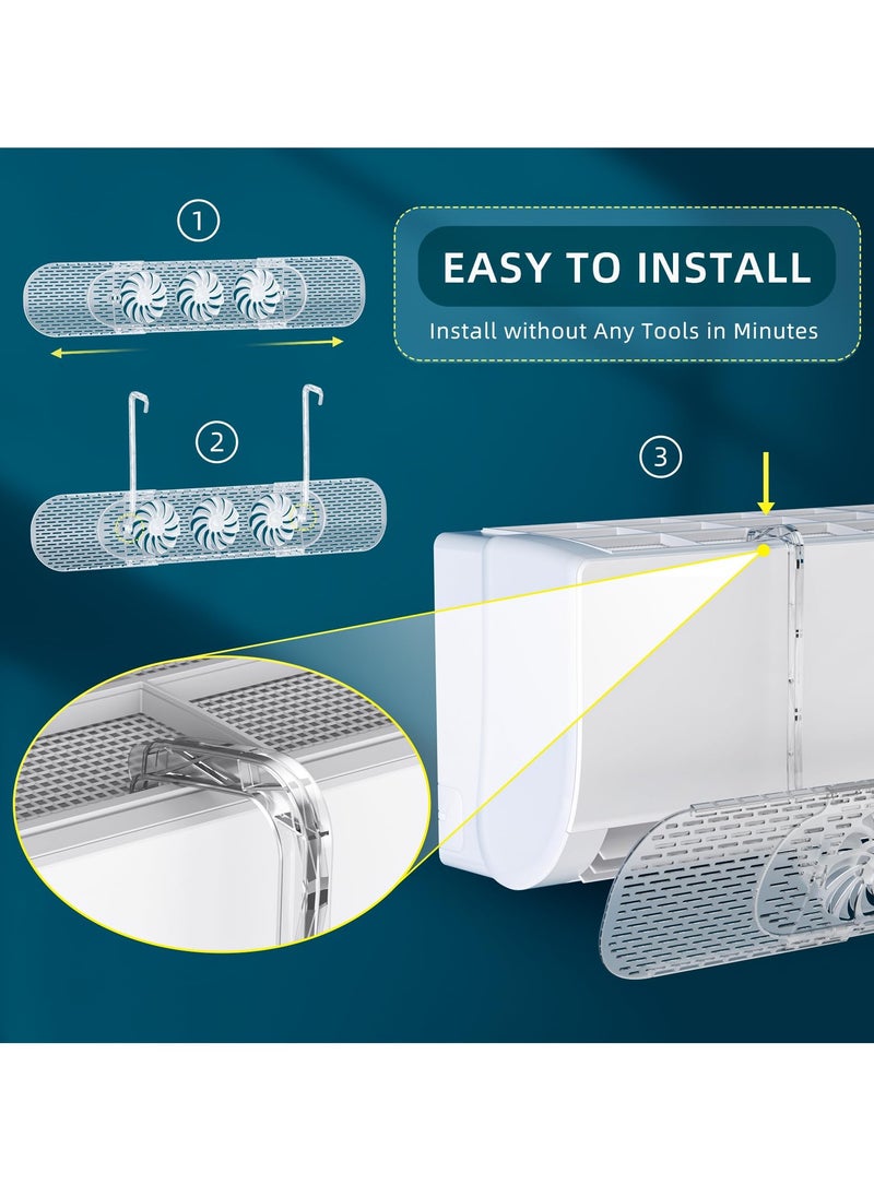 SYOSI - Adjustable Air Conditioner Deflector, Retractable AC Vent Deflector with Mini Fans, Anti Direct Blowing Wind Shield for Split Air Conditioners, Enhanced Indoor Air Circulation - Image 1