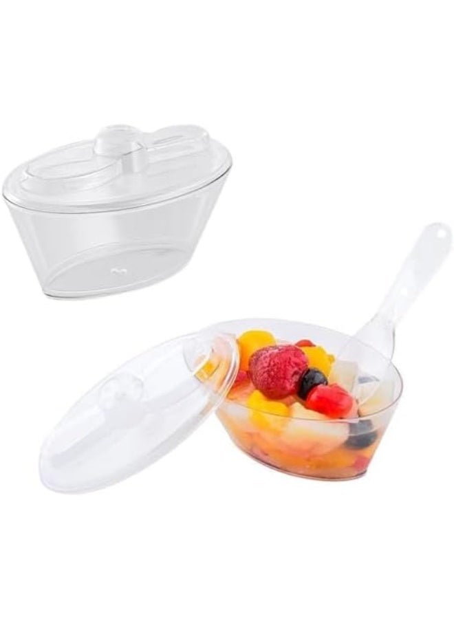 HOME CHOICE 20 قطعة، كوب Oval قابل للتصرف مع غطاء وملعقة - Image 4