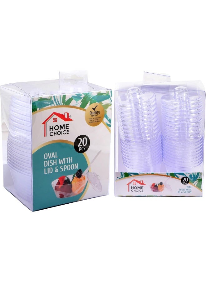 HOME CHOICE 20 قطعة، كوب Oval قابل للتصرف مع غطاء وملعقة - Image 2