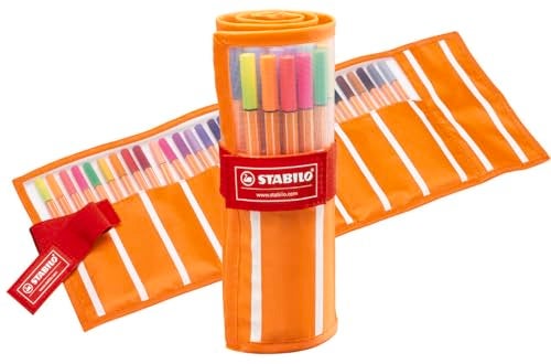 STABILO Fineliner point 88 - Rollerset of 30 - Assorted Colors including 5 Neon Colors - Image 1