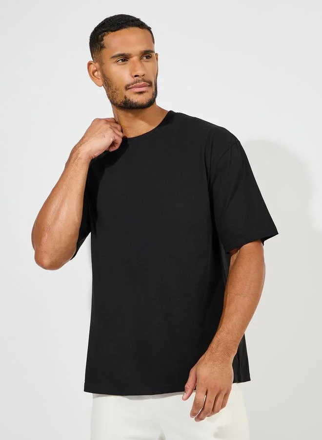 Styli Styli Back Graphic Print Oversized Cotton Rich T-Shirt