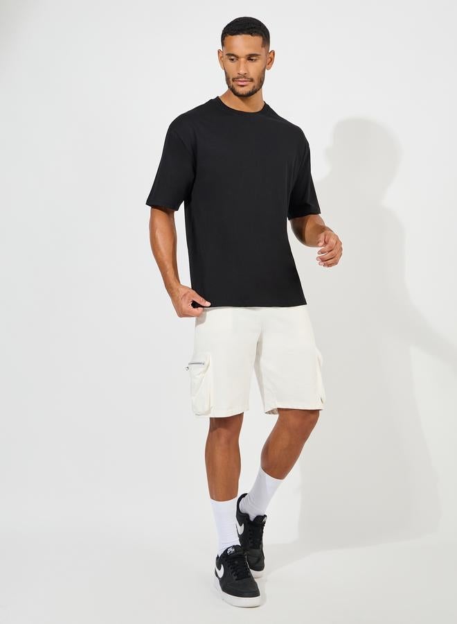 ستايلي تيشيرت قطن مطبوع برسومات خلفية كبير الحجم - Image 3