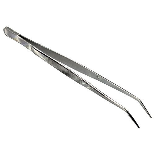 HTS 171C6 6.25" Curved Stainless Steel College Tweezers - Image 1