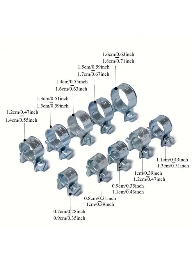 10Pcs Mini Hose Clamp Clips 10 12mm For Fuel Line Diesel Petrol Pipe - Image 2
